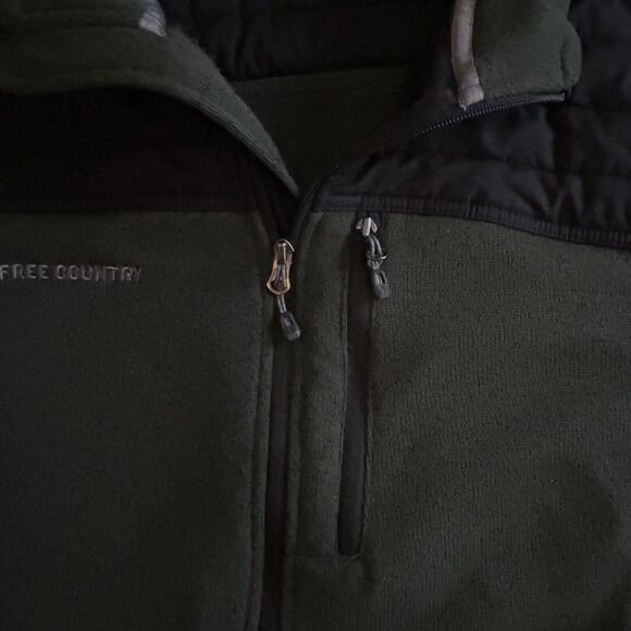 Free Country Men’s Size XL Fleece Jacket Full Zip Green Dadcore Outdoorwear - Picture 8 of 14